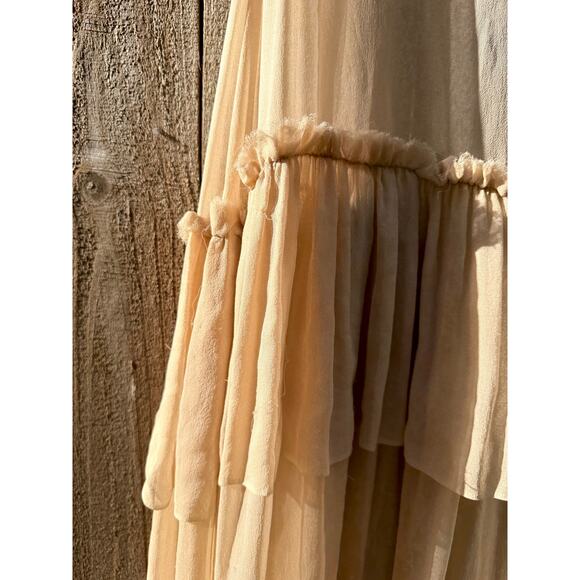 Louiza Babouryan Silk Chiffon Blush Maxi - Picture 5 of 5